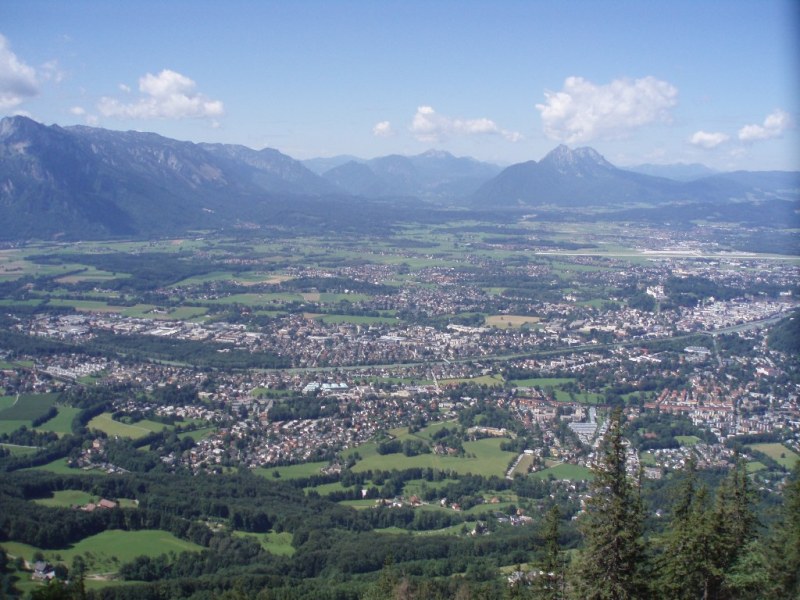 Panorama Salzburga z góry Gaisberg
