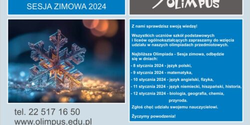 Zaproszenie do Konkursu „Olimpus” sesja zimowa 2023