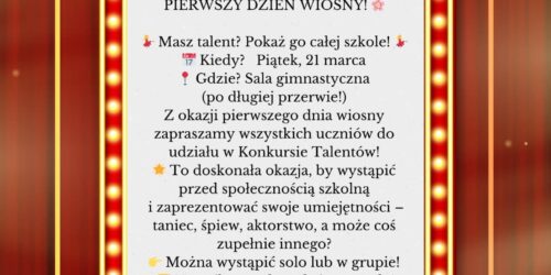 Konkurs Talentów — Pierwszy Dzień Wiosny