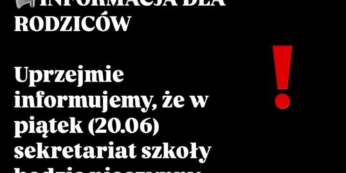 Informacja dla rodziców