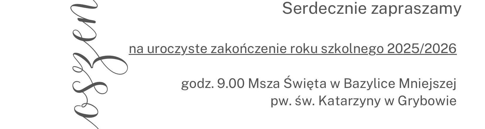 Zakończenie roku szkolnego 2025/2026